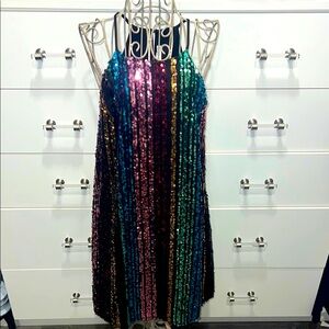 Lush Multicolor Sequin Mini Dress, size M